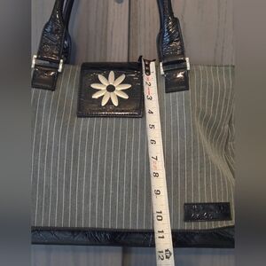 Striped Black and Gray Tote Bag